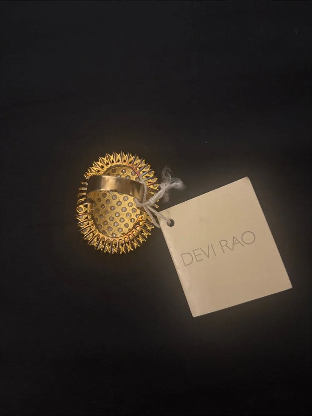 Devi Rao Gold Dipped Pearl Cluster Statement Ring